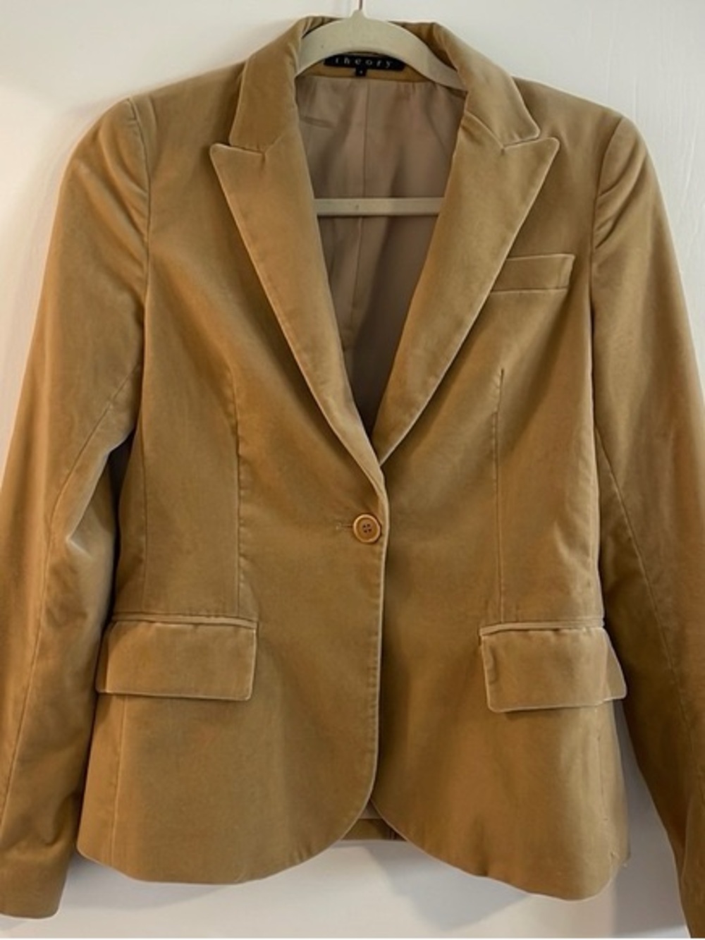 Theory Women's Camel Brown Velvet Blazer